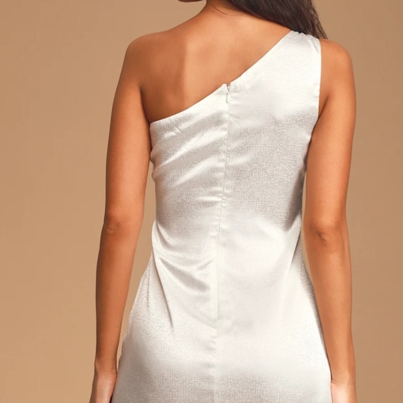Lulu's Elegant One-Shoulder White Dress - Picture 4 of 10